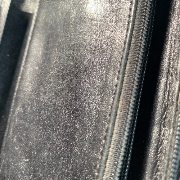LONGCHAMP BLACK VNTG RARE ZIP-AROUND SLIM Wallet LUX GUC - Picture 13 of 14